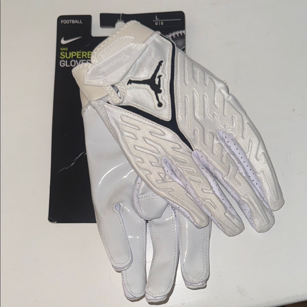 Nike White Superbad Football Gloves